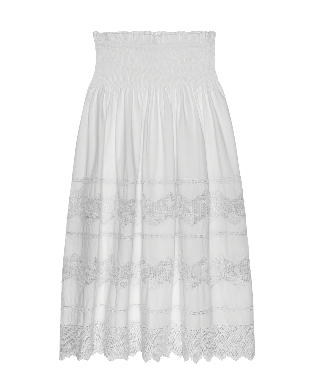 The Rosette Crochet Canary Skirt in Cream