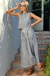 Single Tier Skirt in Black + White Check