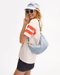 Lune in Light Blue Denim Suede