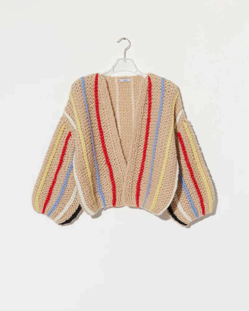 Chunky Alpaca Bomber Cardigan in Fisher Boat