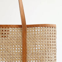 Margot Bag in Large Caramel Rattan