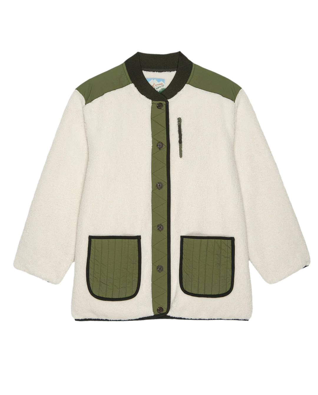 The Plush Tundra Jacket in Cream & Army