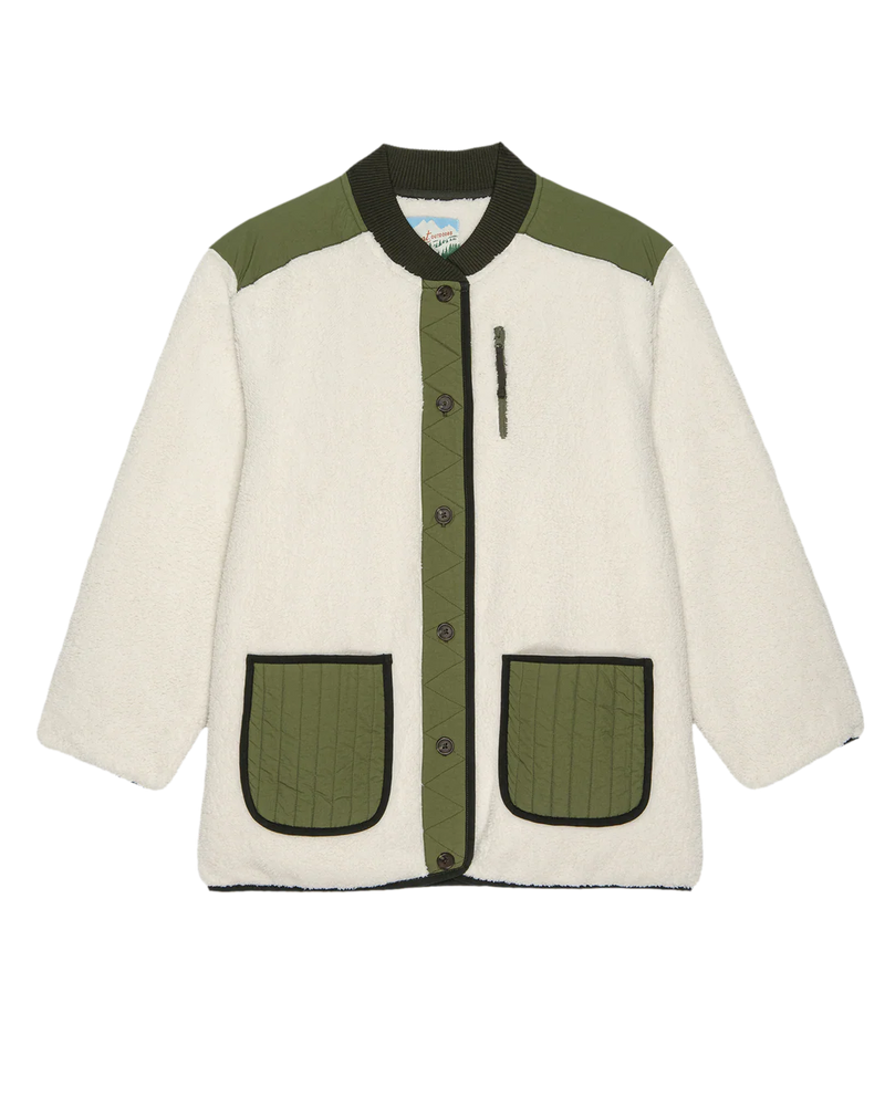 The Plush Tundra Jacket in Cream & Army