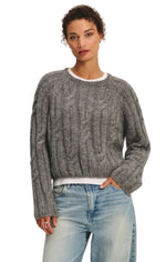 Marina Crew Top in Heather Grey