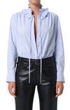 Calista Frill Collar Shirt in Blue