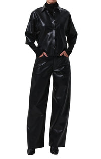 Ayla Baggy Recycled Leather in Black