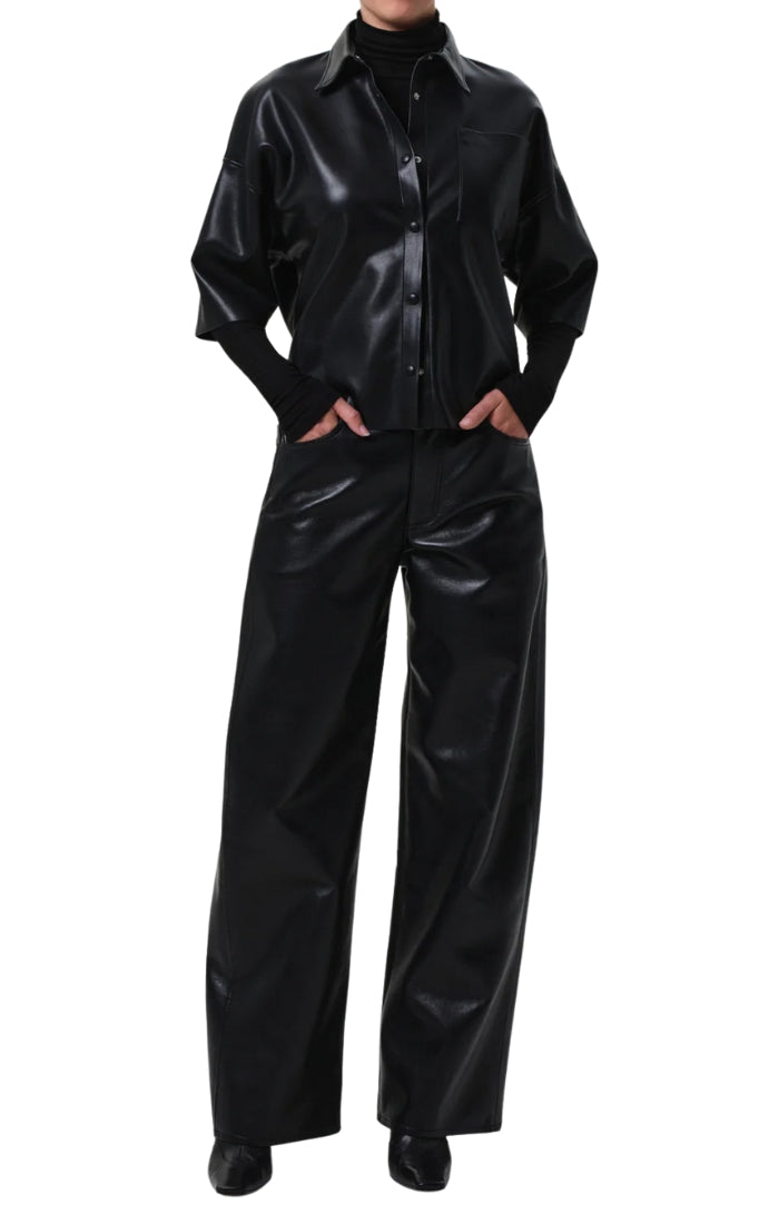 Ayla Baggy Recycled Leather in Black