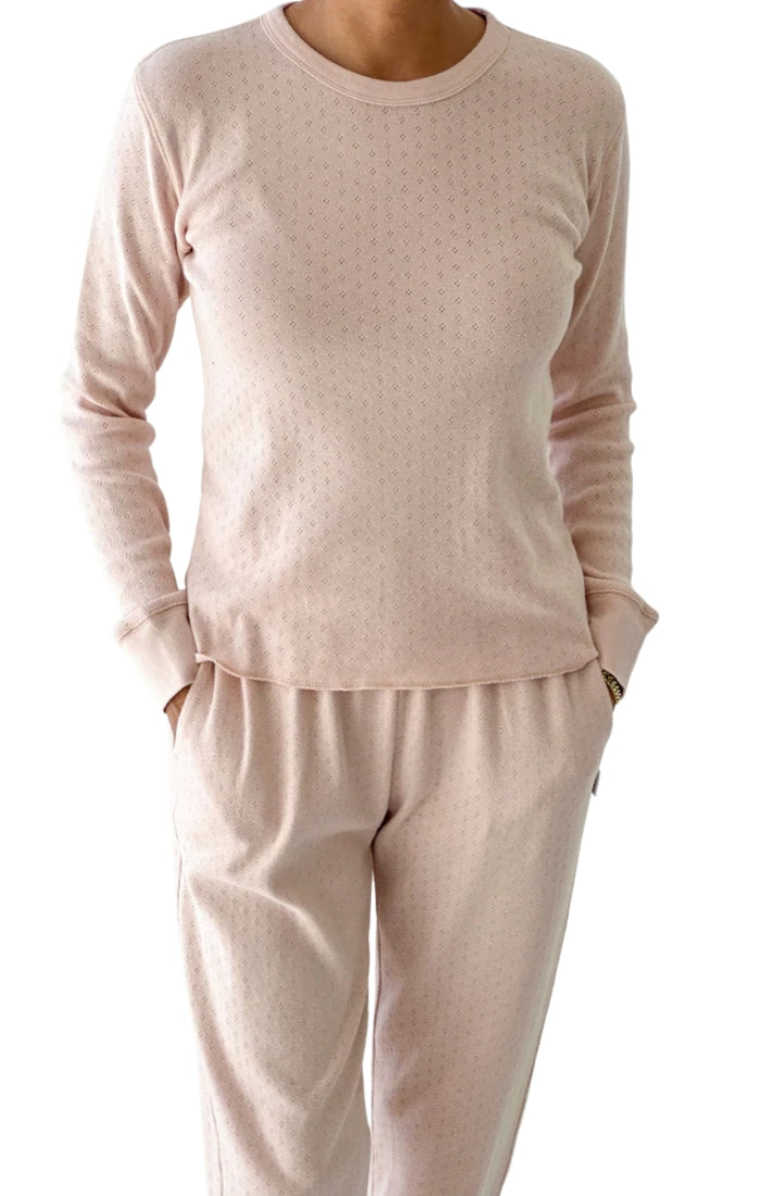 Pointelle Tee in Baby Pink