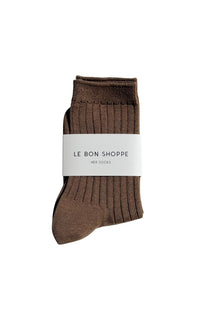 Her Socks in Dark Tan