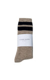 Snow Varsity Socks in Beige Black