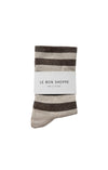 Wally Socks in Brown Stripe