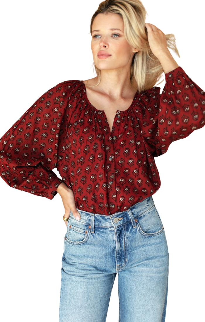 Frances Blouse in Lantern Flower