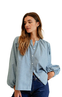 Cecily Top in Forest Stripe