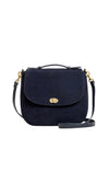Turnlock Louis w/ Top Handle in Navy Suede