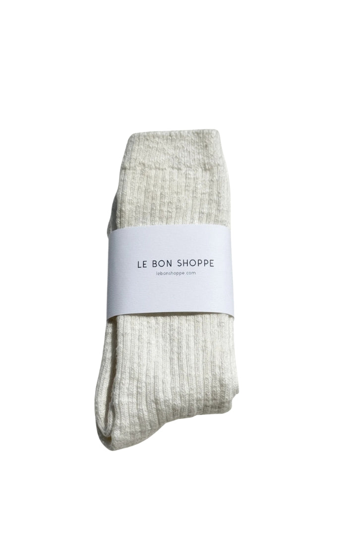 Cottage Socks in White Linen