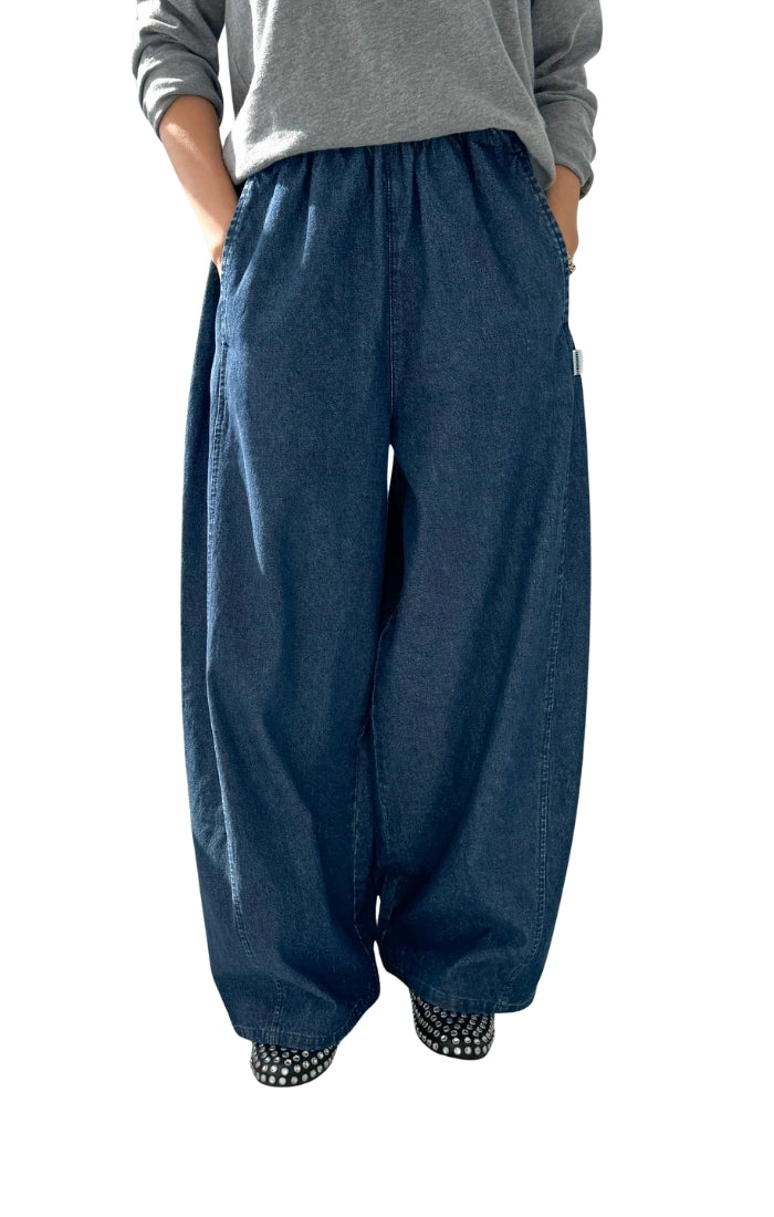 Parachute Pants in Denim Blue