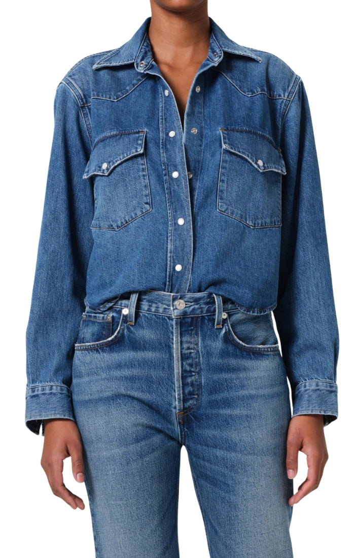 Cropped Western Shirt in Chaya