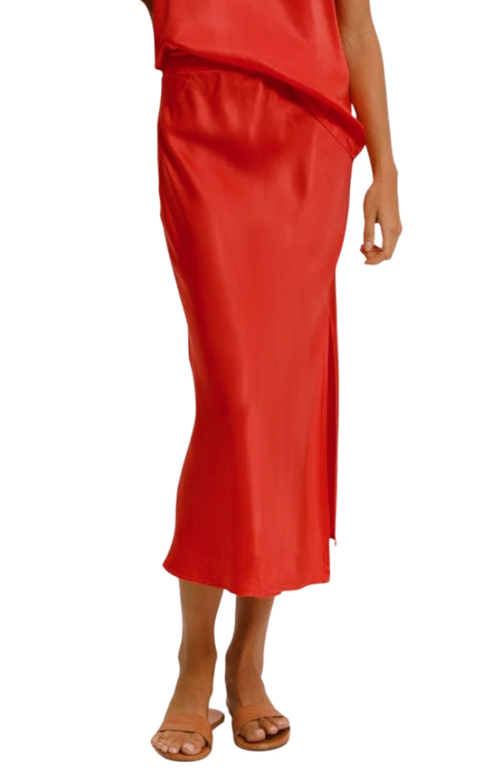 Slip Skirt in Maine Red