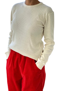 Pointelle Tee in Naturel