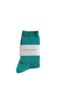 Her Socks in Turquoise
