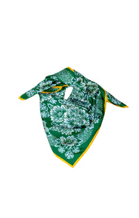 Silk Twill Scarf in Garden Green