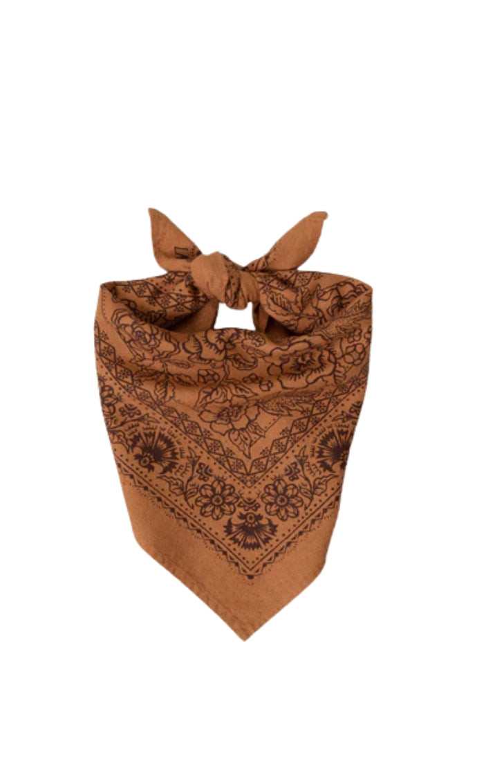 Natural Dye Silk Bandana in Golden Oak