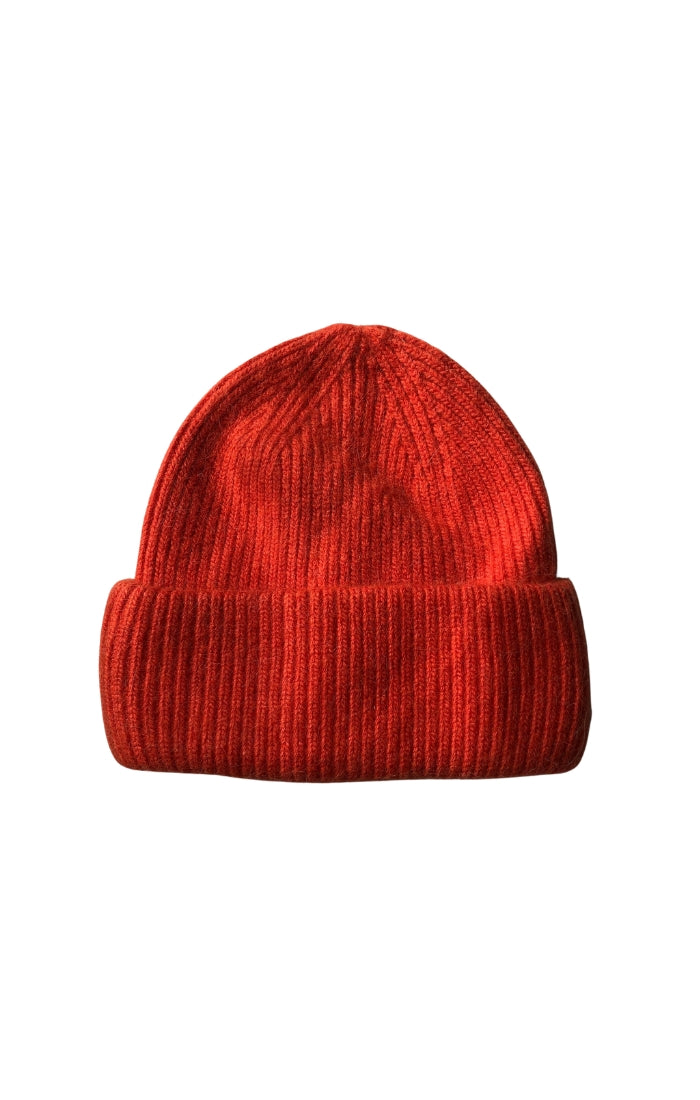 Angora Wool Beanie in Bright  Orange