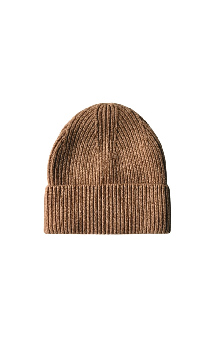 Merino Wool Beanie in Camel