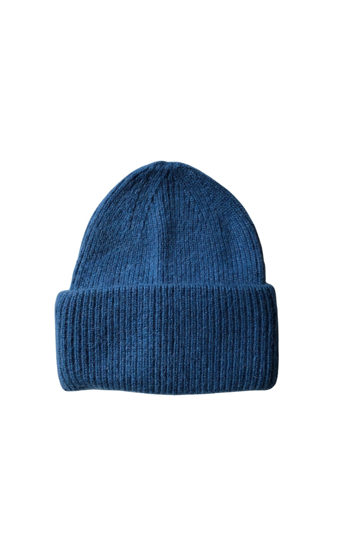 Angora Wool Beanie in Lake Blue