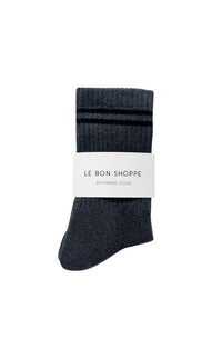 Boyfriend Socks in Charcoal