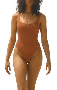 Ripple One Piece in Orange Earth