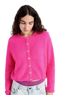 The Vitow Cardigan in Neon Pink Melange