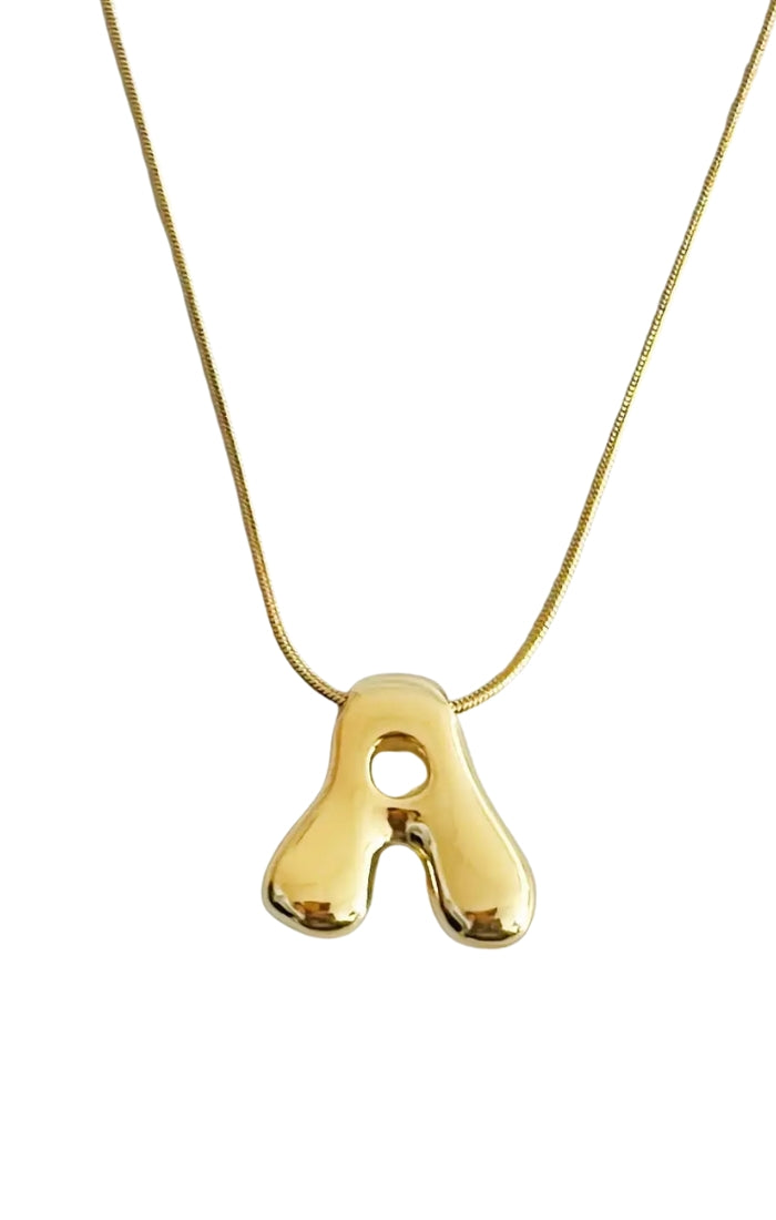 Bubble Letter Monogram Necklace