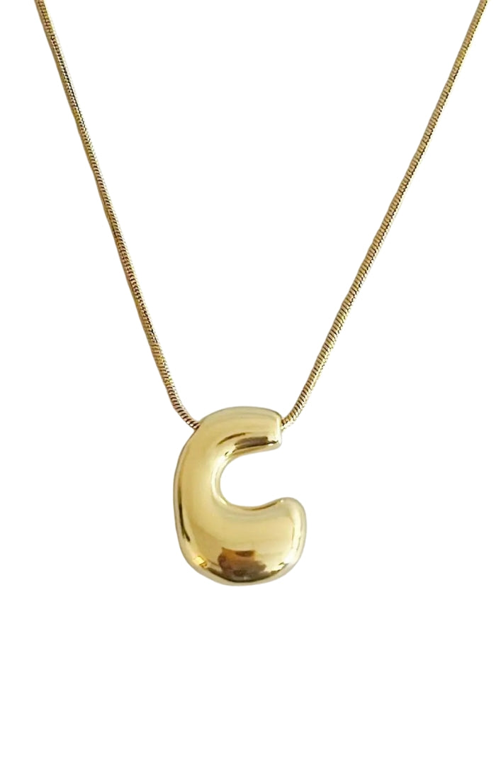 Bubble Letter Monogram Necklace