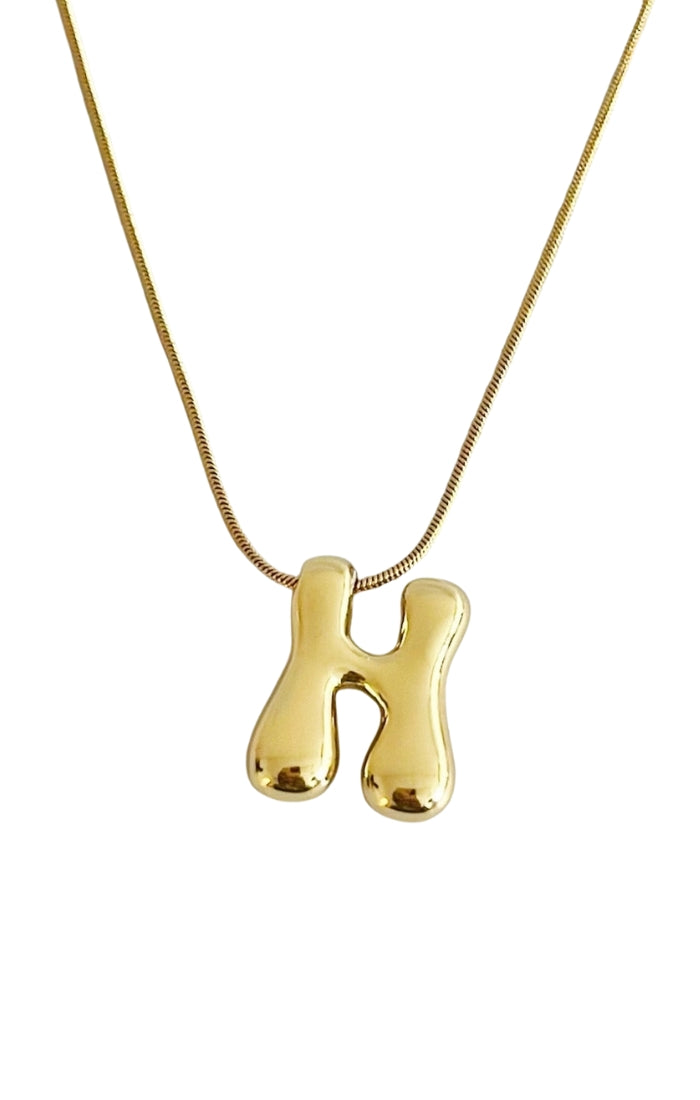 Bubble Letter Monogram Necklace