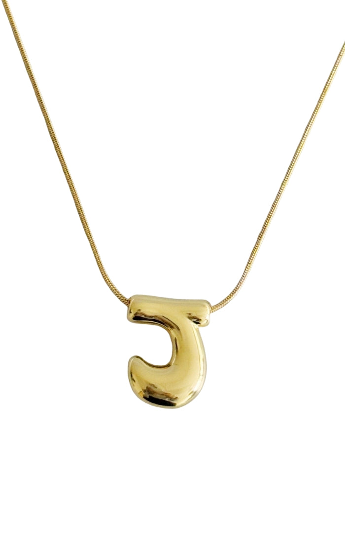 Bubble Letter Monogram Necklace