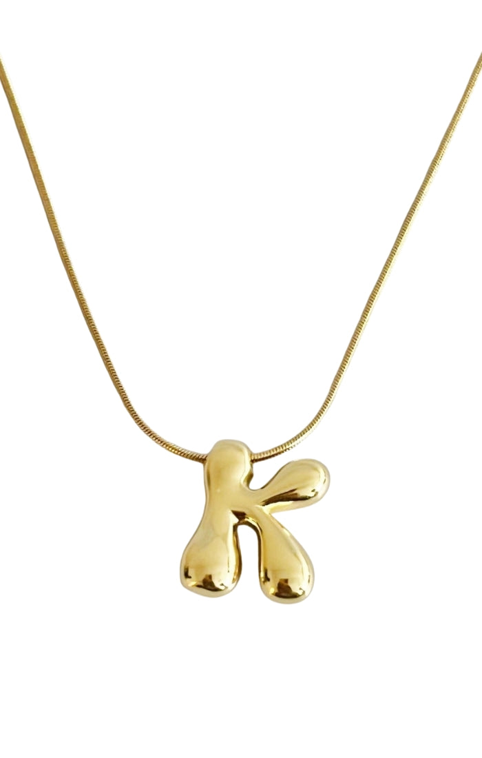 Bubble Letter Monogram Necklace