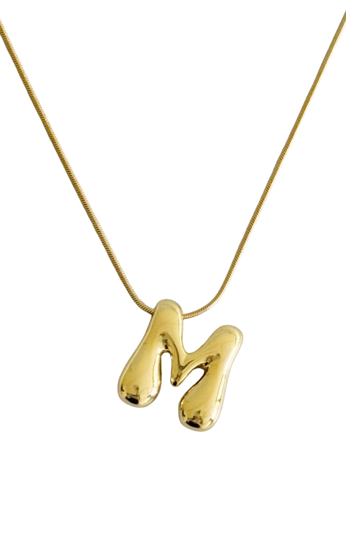 Bubble Letter Monogram Necklace