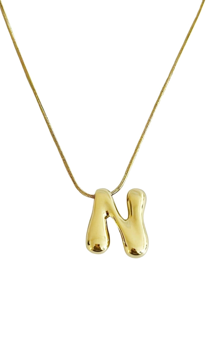 Bubble Letter Monogram Necklace
