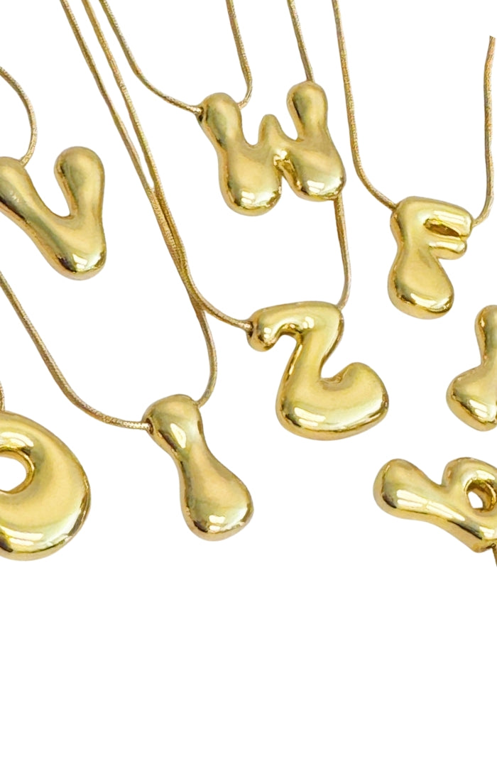 Bubble Letter Monogram Necklace