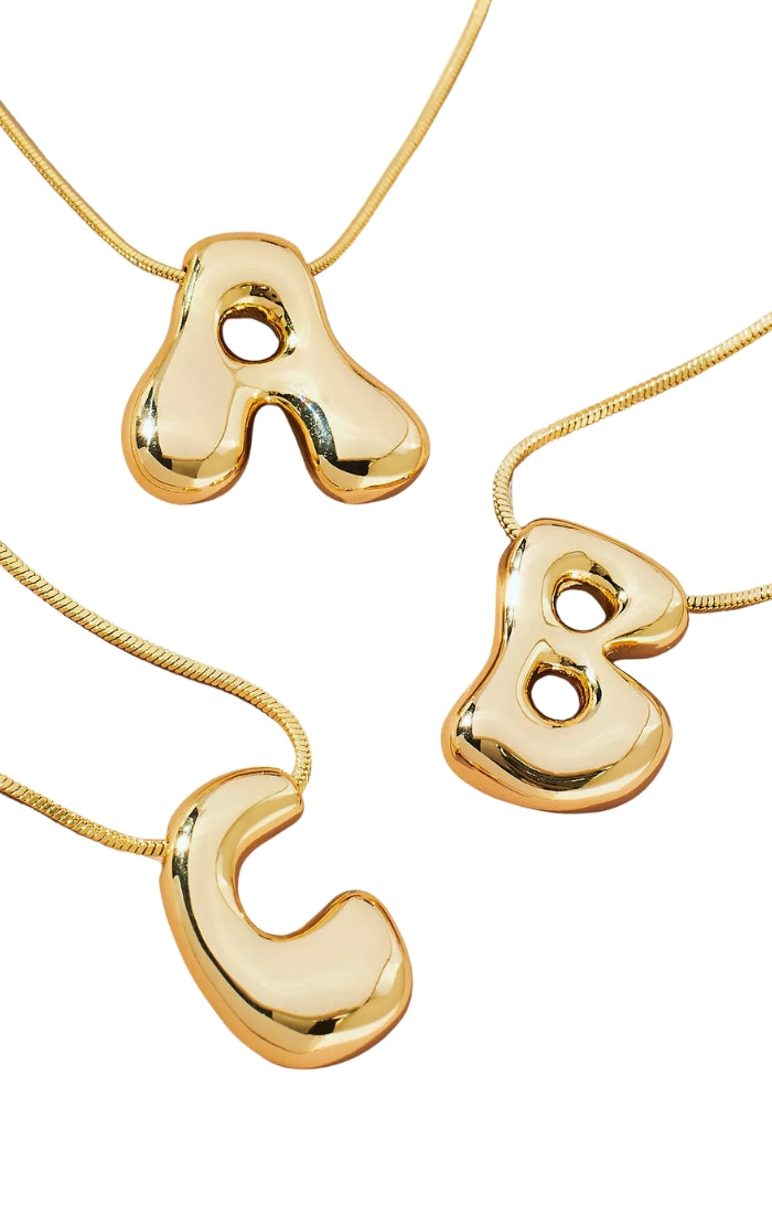 Bubble Letter Monogram Necklace