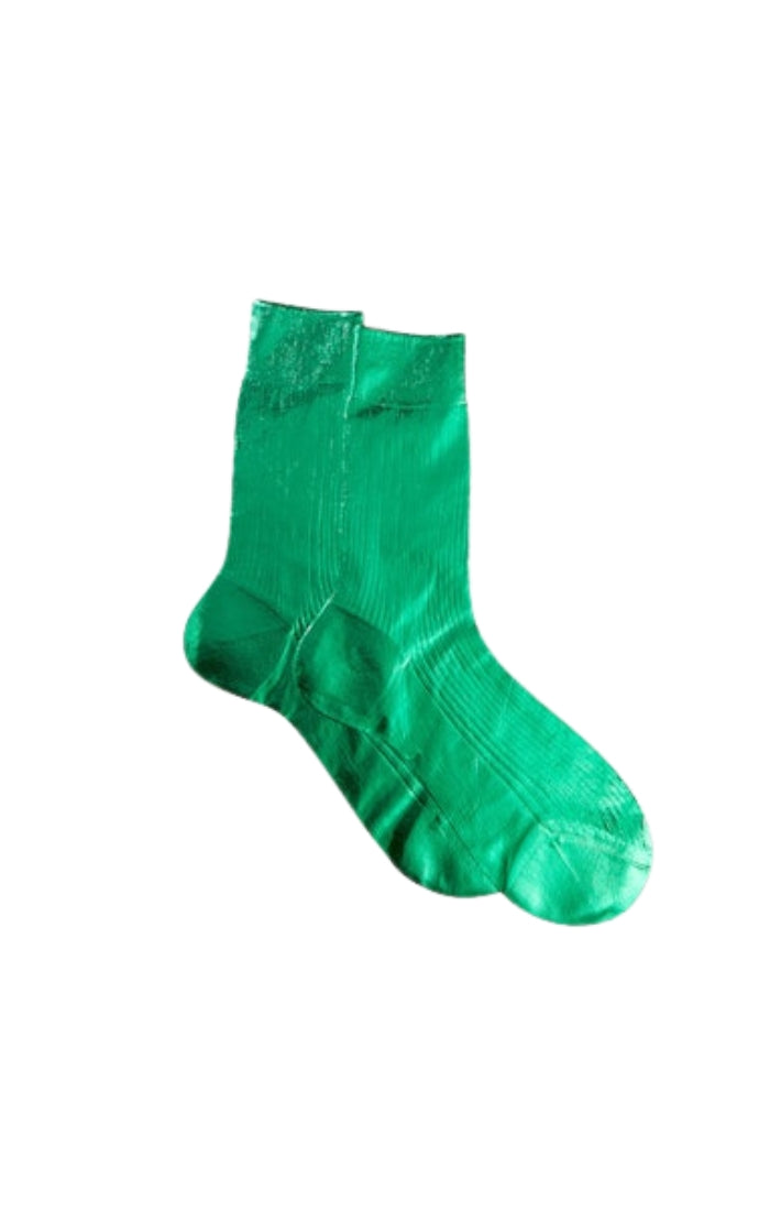Maria La Rosa Laminated Socks in Emerald