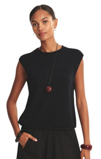 Vanny Sweater Tank in Black