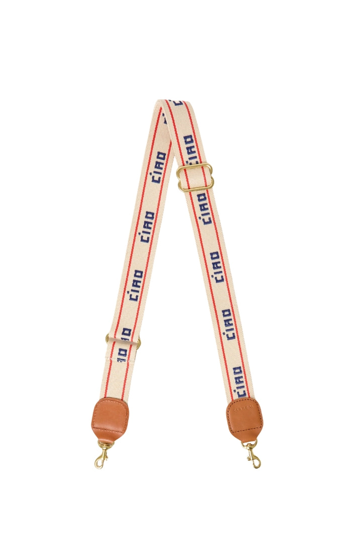 Adjustable Crossbody Strap in Cream/Navy Ciao