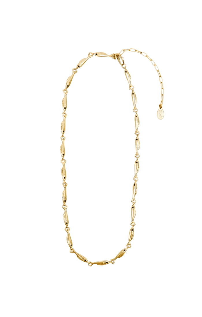 Sardine Chain Necklace in Vintage Gold