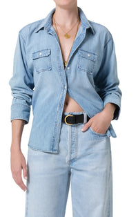 Baby Pocket Jude Shirt in Heron