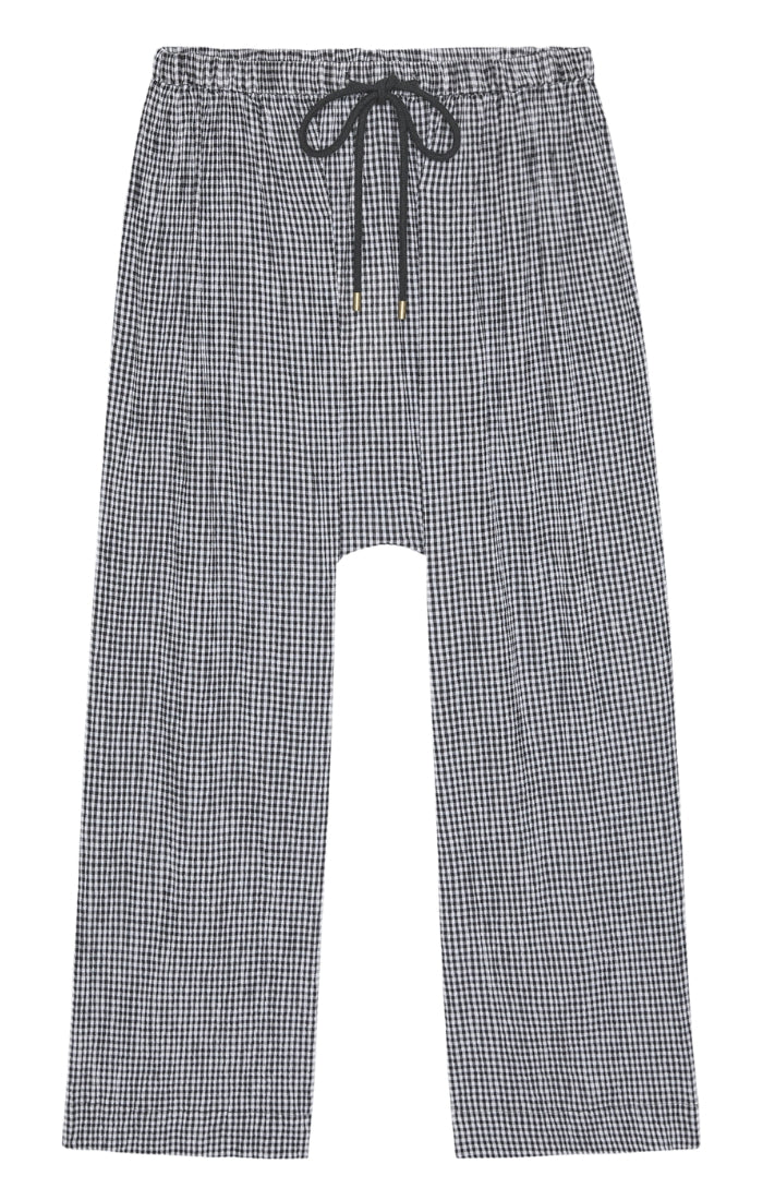 The Reef Pant in Black & Cream Check