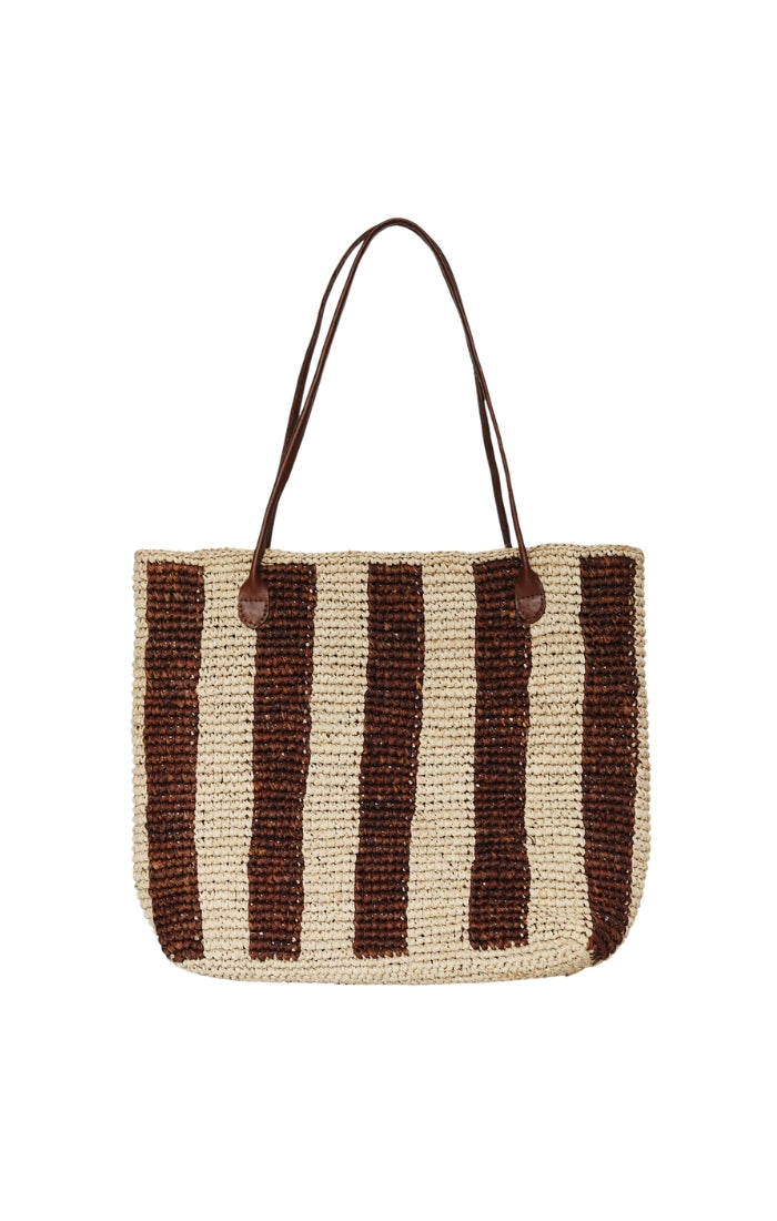 Francoise Tote in Brown Stripe