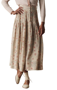The Highland Skirt in Champaign Scattered Bloom