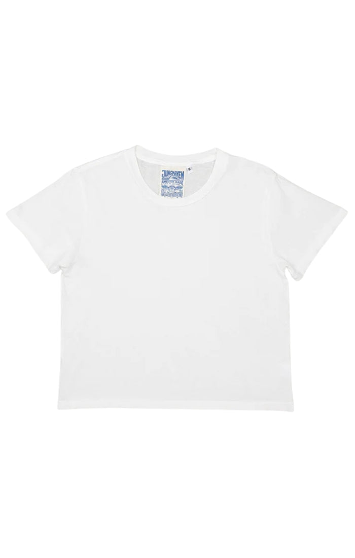Cropped Ojai Tee in Washed White